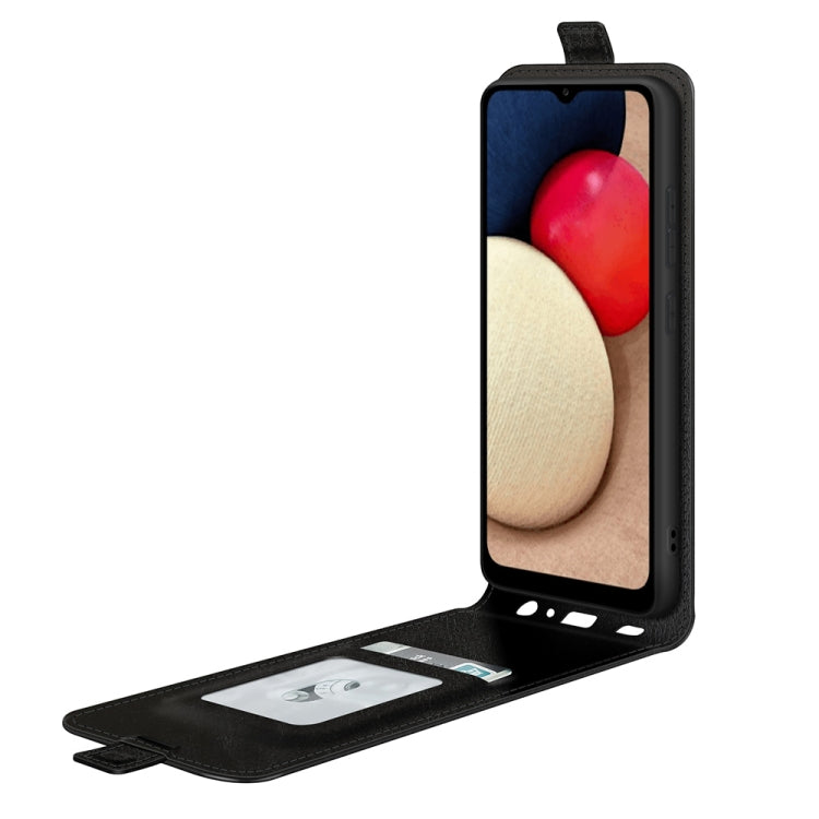 For Samsung Galaxy A03s 164mm R64 Texture Single Vertical Flip Leather Protective Case with Card Slots & Photo Frame