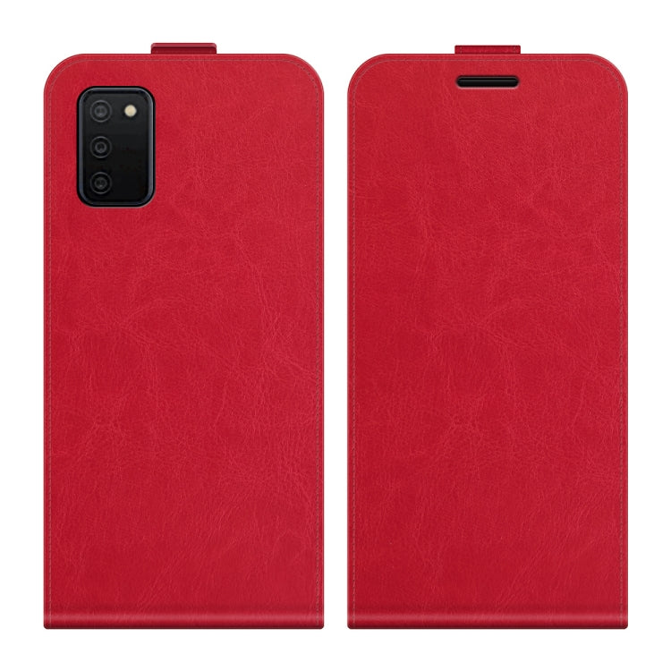 For Samsung Galaxy A03s 164mm R64 Texture Single Vertical Flip Leather Protective Case with Card Slots & Photo Frame