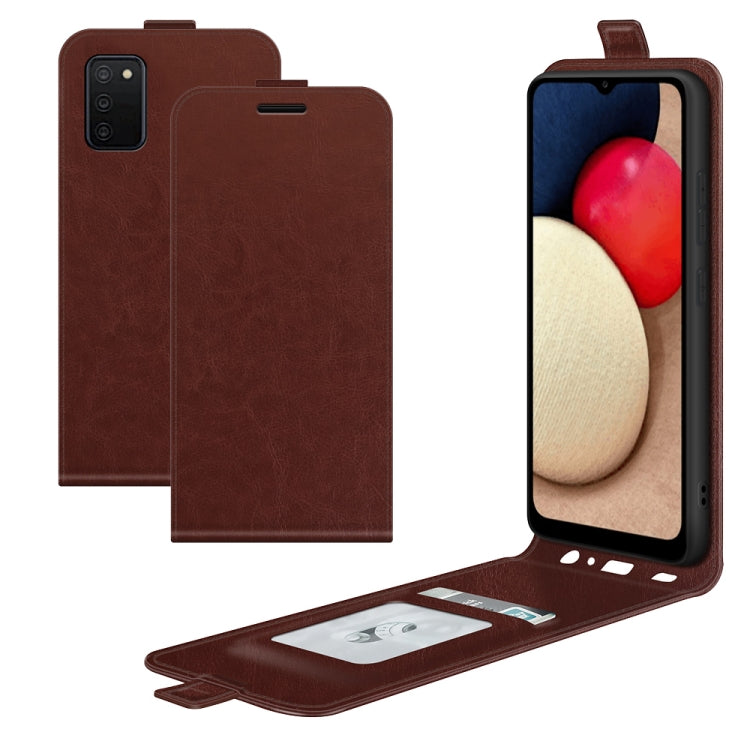 For Samsung Galaxy A03s 164mm R64 Texture Single Vertical Flip Leather Protective Case with Card Slots & Photo Frame