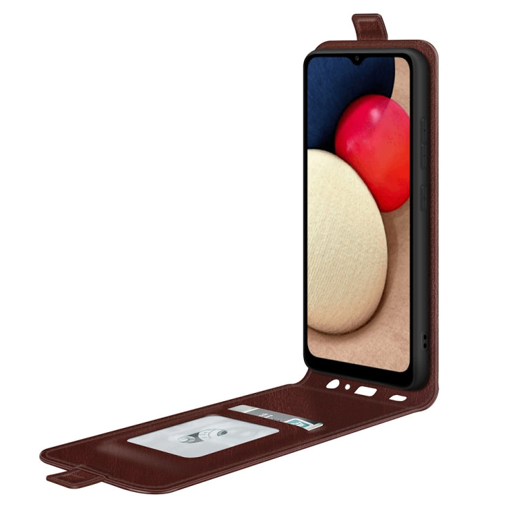 For Samsung Galaxy A03s 164mm R64 Texture Single Vertical Flip Leather Protective Case with Card Slots & Photo Frame