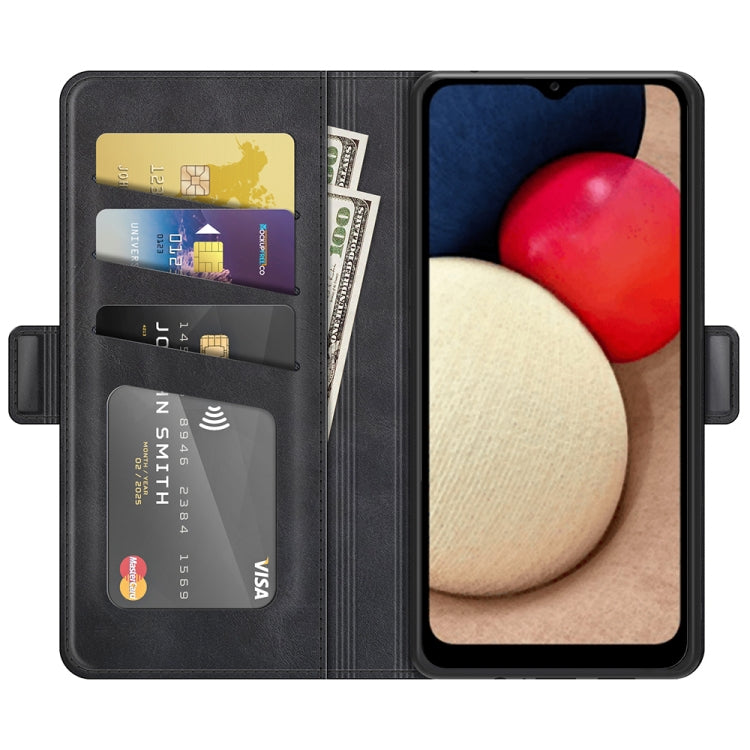 For Samsung Galaxy A03s 164mm Dual-side Magnetic Buckle Horizontal Flip Leather Case with Holder & Card Slots & Wallet
