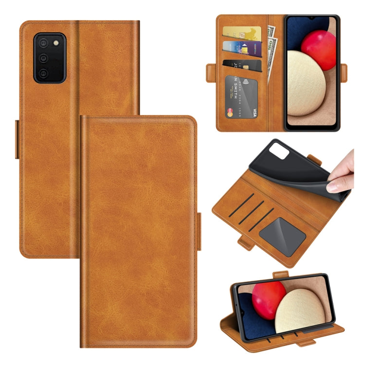 For Samsung Galaxy A03s 164mm Dual-side Magnetic Buckle Horizontal Flip Leather Case with Holder & Card Slots & Wallet
