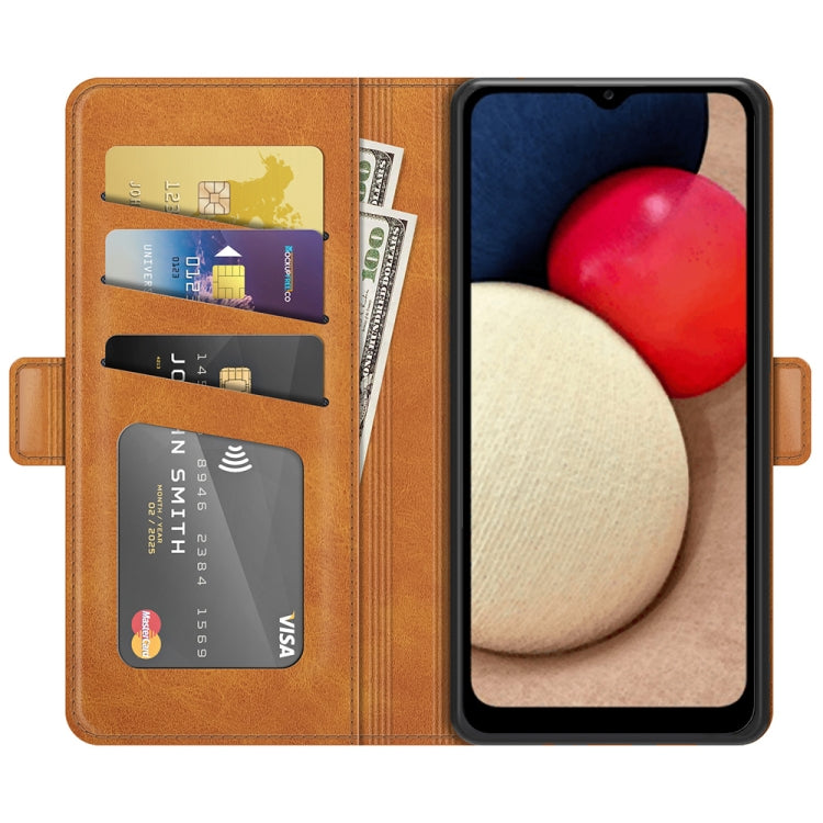 For Samsung Galaxy A03s 164mm Dual-side Magnetic Buckle Horizontal Flip Leather Case with Holder & Card Slots & Wallet