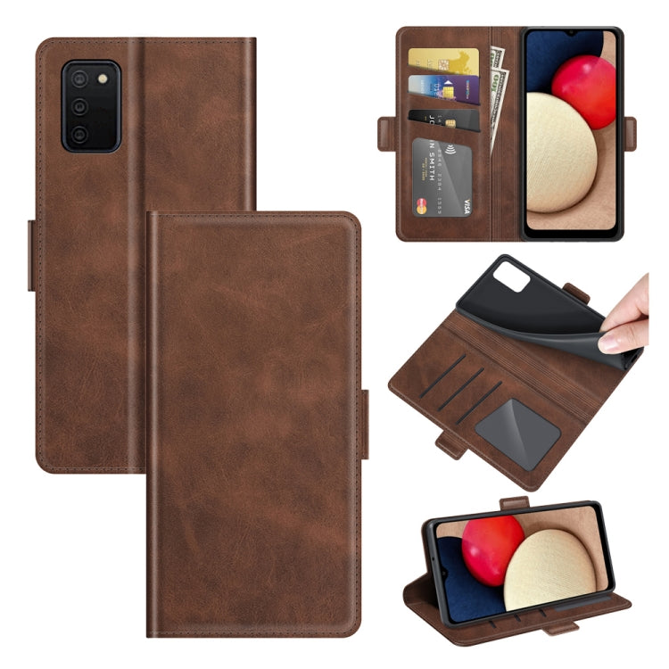 For Samsung Galaxy A03s 164mm Dual-side Magnetic Buckle Horizontal Flip Leather Case with Holder & Card Slots & Wallet