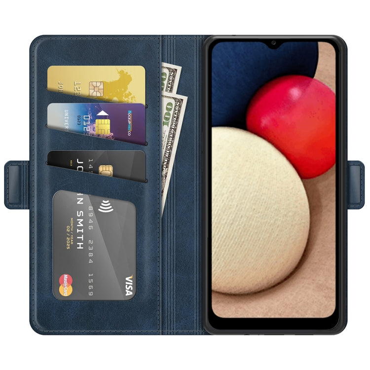 For Samsung Galaxy A03s 164mm Dual-side Magnetic Buckle Horizontal Flip Leather Case with Holder & Card Slots & Wallet