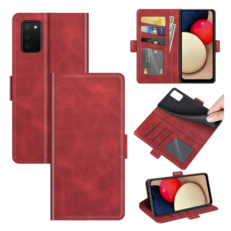 For Samsung Galaxy A03s 164mm Dual-side Magnetic Buckle Horizontal Flip Leather Case with Holder & Card Slots & Wallet