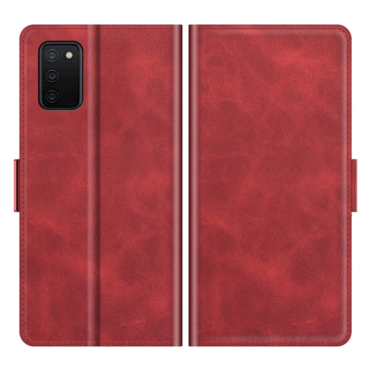 For Samsung Galaxy A03s 164mm Dual-side Magnetic Buckle Horizontal Flip Leather Case with Holder & Card Slots & Wallet