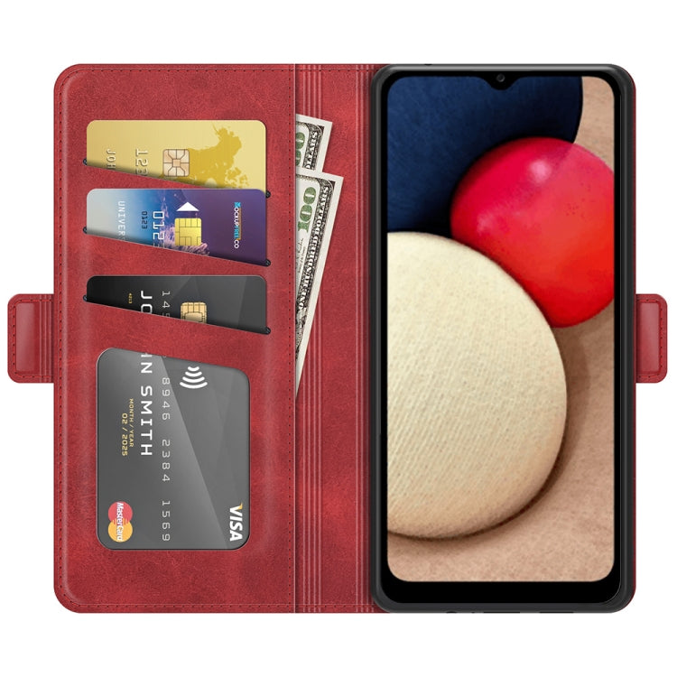 For Samsung Galaxy A03s 164mm Dual-side Magnetic Buckle Horizontal Flip Leather Case with Holder & Card Slots & Wallet