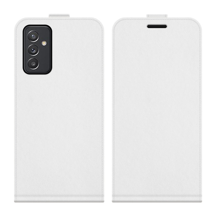For Samsung Galaxy Quantum 2 / A82 R64 Texture Single Vertical Flip Leather Protective Case with Card Slots & Photo Frame