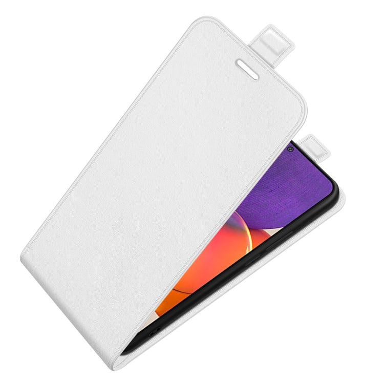 For Samsung Galaxy Quantum 2 / A82 R64 Texture Single Vertical Flip Leather Protective Case with Card Slots & Photo Frame