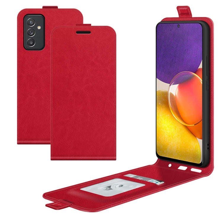 For Samsung Galaxy Quantum 2 / A82 R64 Texture Single Vertical Flip Leather Protective Case with Card Slots & Photo Frame