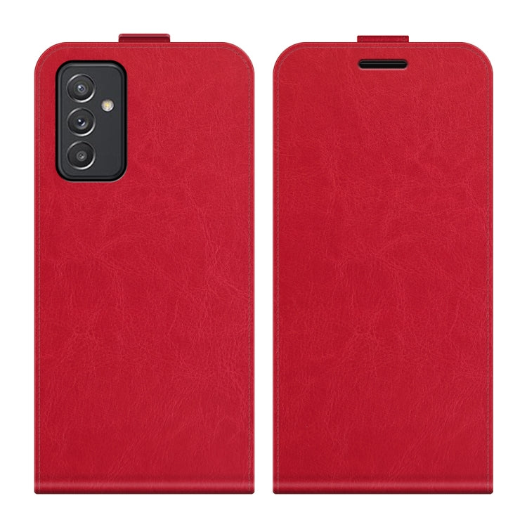 For Samsung Galaxy Quantum 2 / A82 R64 Texture Single Vertical Flip Leather Protective Case with Card Slots & Photo Frame