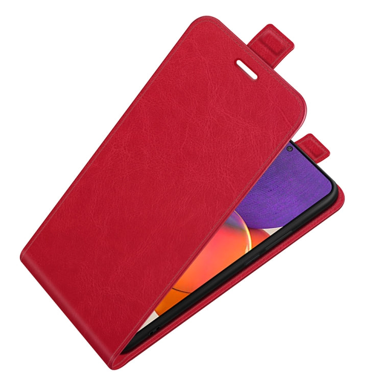 For Samsung Galaxy Quantum 2 / A82 R64 Texture Single Vertical Flip Leather Protective Case with Card Slots & Photo Frame