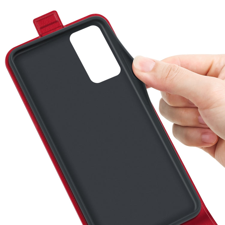 For Samsung Galaxy Quantum 2 / A82 R64 Texture Single Vertical Flip Leather Protective Case with Card Slots & Photo Frame