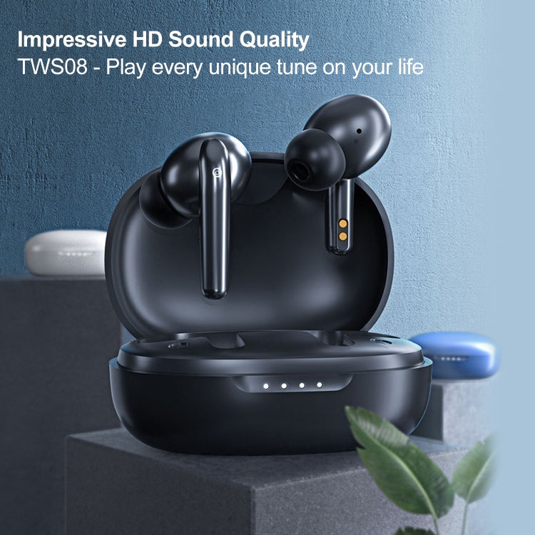 TWS-08 Bluetooth TWS 5.0 Copper Ring Speaker Binaural True Stereo Touch Control Earphone