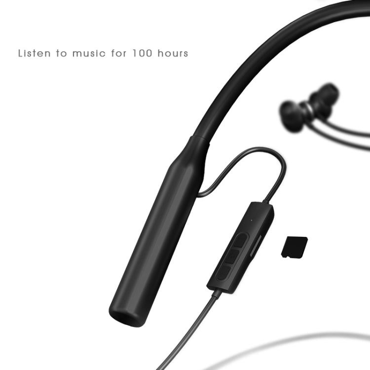 YH-08 Neck-Mounted Wireless Bluetooth 5.0 Sports Earphone with Magnetic & Wired Control Function(Black)