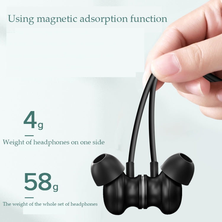 YH-08 Neck-Mounted Wireless Bluetooth 5.0 Sports Earphone with Magnetic & Wired Control Function(Black)