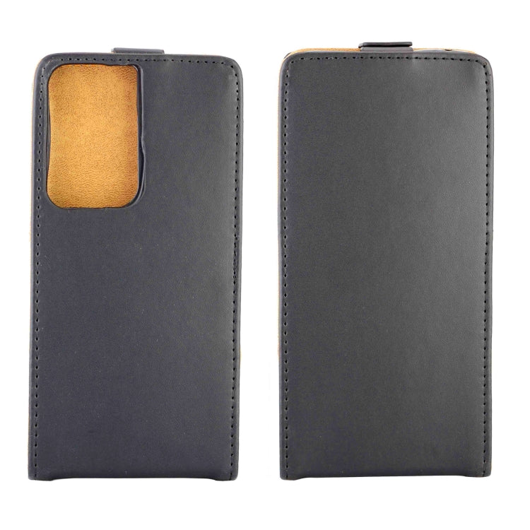 Business Style Vertical Flip TPU Leather Case with Card Slot For Samsung Galaxy S21 Ultra 5G(Black)