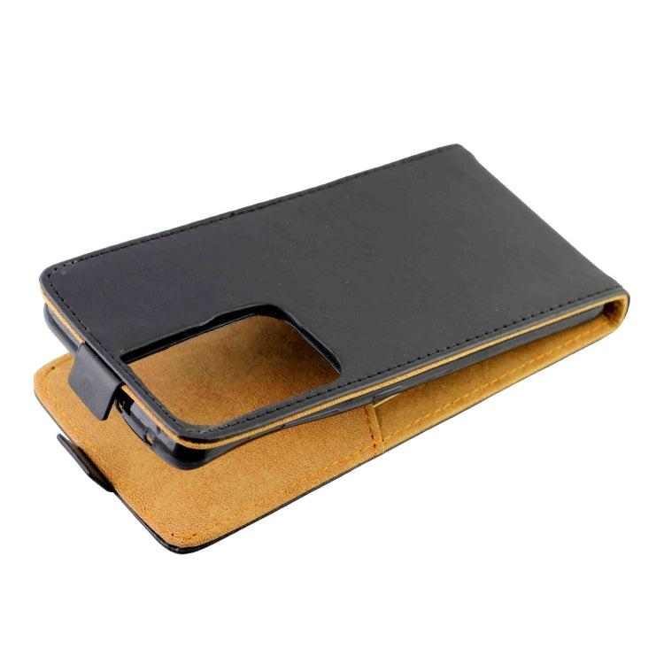 Business Style Vertical Flip TPU Leather Case with Card Slot For Samsung Galaxy S21 Ultra 5G(Black)