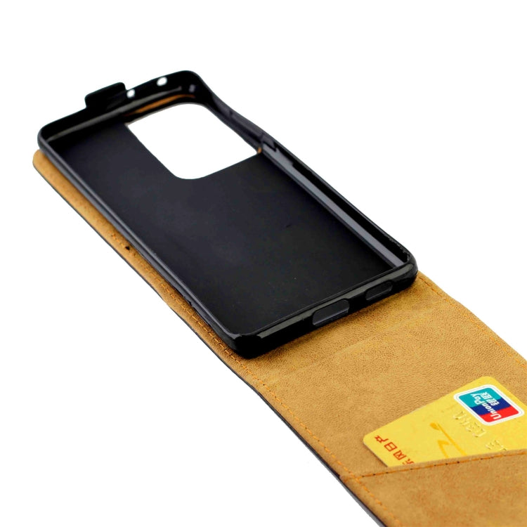 Business Style Vertical Flip TPU Leather Case with Card Slot For Samsung Galaxy S21 Ultra 5G(Black)