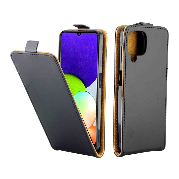 Business Style Vertical Flip TPU Leather Case with Card Slot For Samsung Galaxy A22 4G(Black)