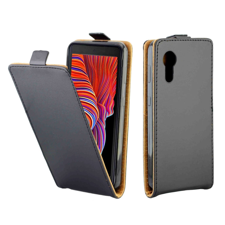 Business Style Vertical Flip TPU Leather Case with Card Slot For Samsung Galaxy Xcover5(Black)
