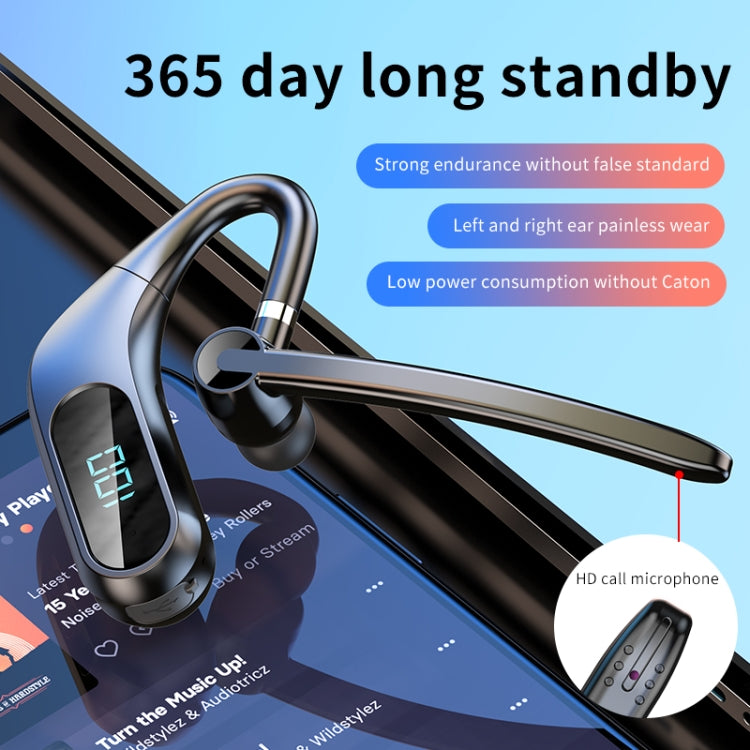 Kj12 Long-standby Battery Display Business Earhook Bluetooth Earphone Support Hands-free