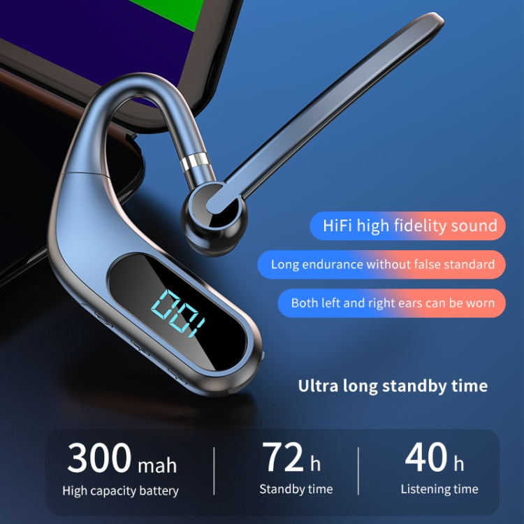 Kj12 Long-standby Battery Display Business Earhook Bluetooth Earphone Support Hands-free