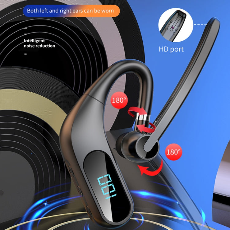 Kj12 Long-standby Battery Display Business Earhook Bluetooth Earphone Support Hands-free