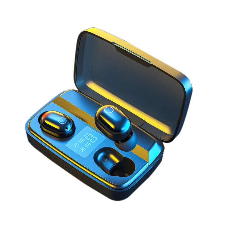 TWS-A10S Bluetooth 5.0 Binaural Stereo Touch Earphones with Large Capacity Battery Charging Box(Black)