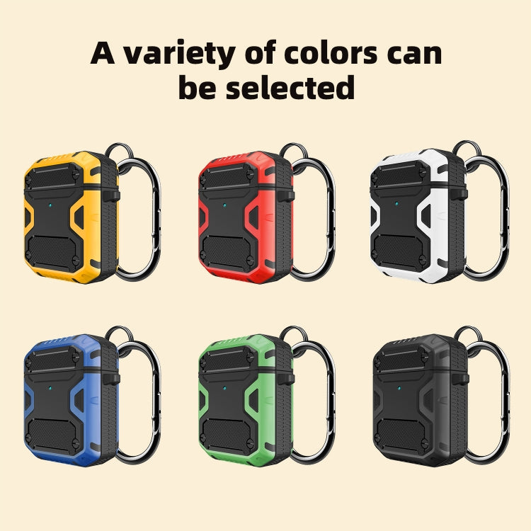 Two-color TPU + PC Tri-proof Earphone Protective Case with Hook For AirPods 1 / 2