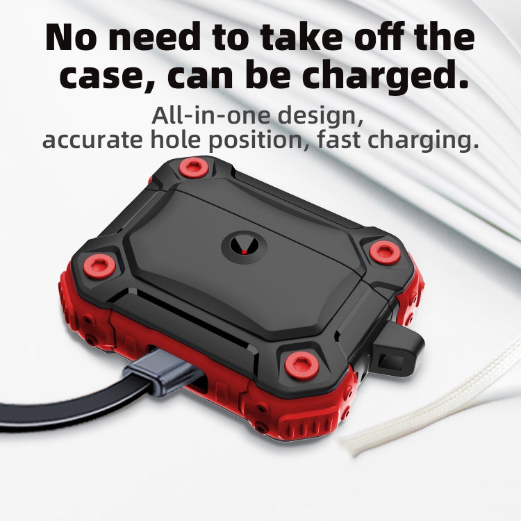 Two-color TPU + PC Tri-proof Earphone Protective Case with Hook For AirPods Pro