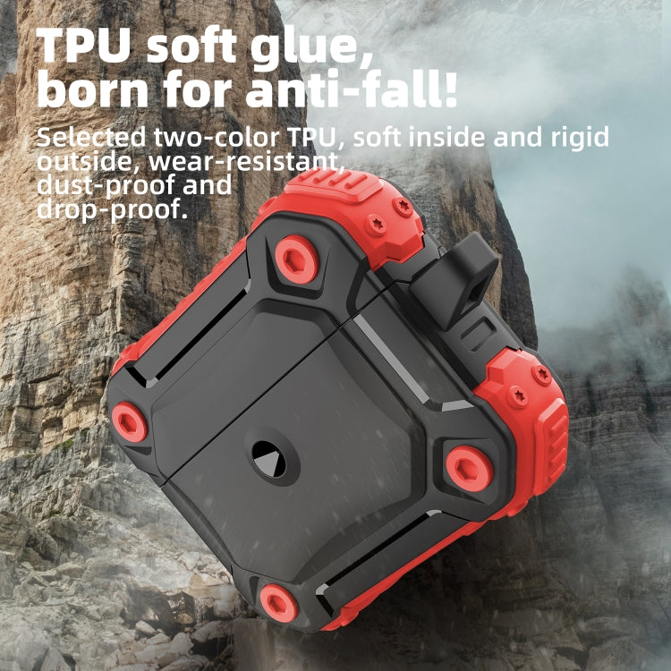Two-color TPU + PC Tri-proof Earphone Protective Case with Hook For AirPods Pro