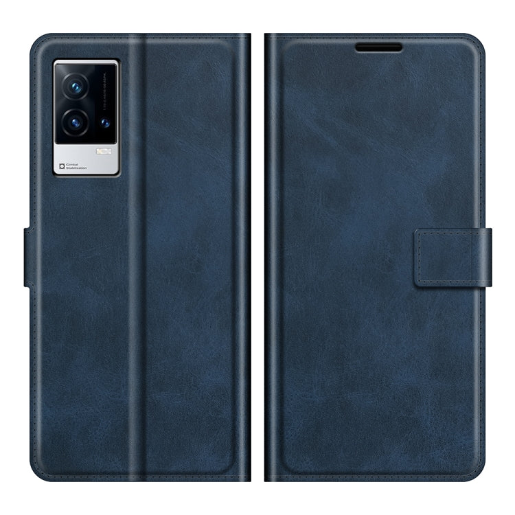 For vivo iQOO 8 Retro Calf Pattern Buckle Horizontal Flip Leather Case with Holder & Card Slots & Wallet