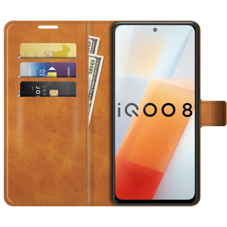 For vivo iQOO 8 Retro Calf Pattern Buckle Horizontal Flip Leather Case with Holder & Card Slots & Wallet