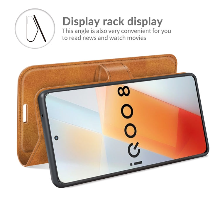 For vivo iQOO 8 Retro Calf Pattern Buckle Horizontal Flip Leather Case with Holder & Card Slots & Wallet