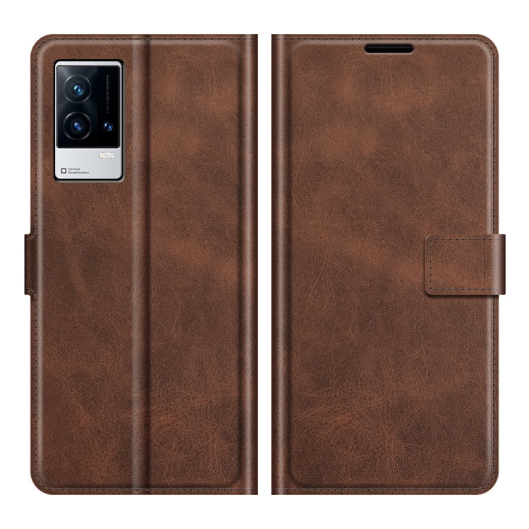For vivo iQOO 8 Retro Calf Pattern Buckle Horizontal Flip Leather Case with Holder & Card Slots & Wallet