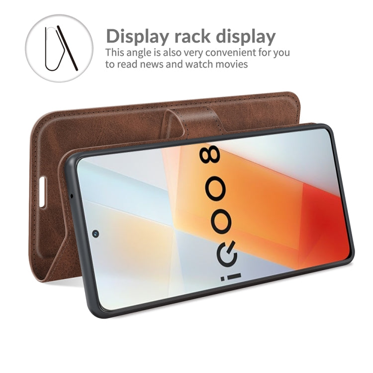 For vivo iQOO 8 Retro Calf Pattern Buckle Horizontal Flip Leather Case with Holder & Card Slots & Wallet