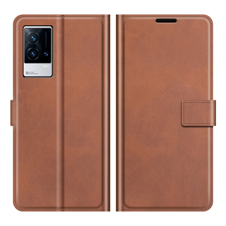 For vivo iQOO 8 Retro Calf Pattern Buckle Horizontal Flip Leather Case with Holder & Card Slots & Wallet