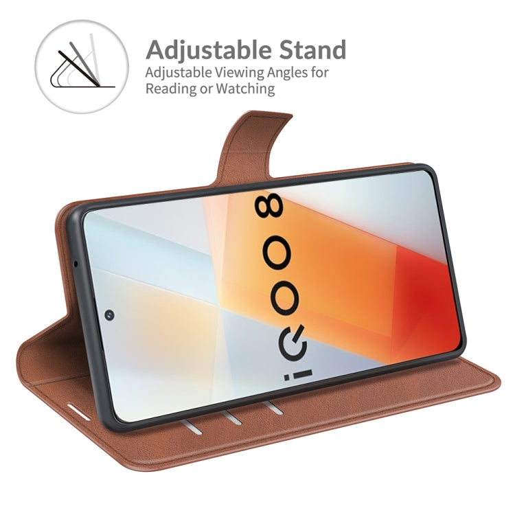 For vivo iQOO 8 Retro Calf Pattern Buckle Horizontal Flip Leather Case with Holder & Card Slots & Wallet