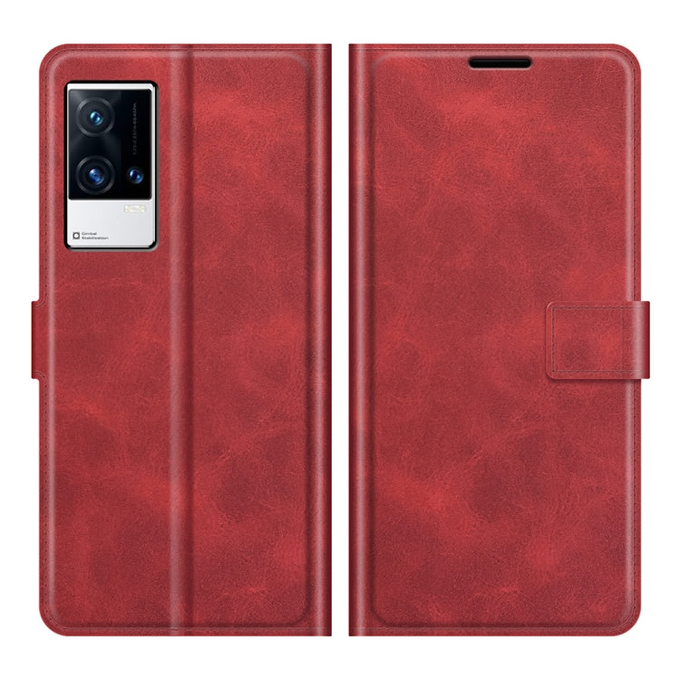 For vivo iQOO 8 Pro Retro Calf Pattern Buckle Horizontal Flip Leather Case with Holder & Card Slots & Wallet