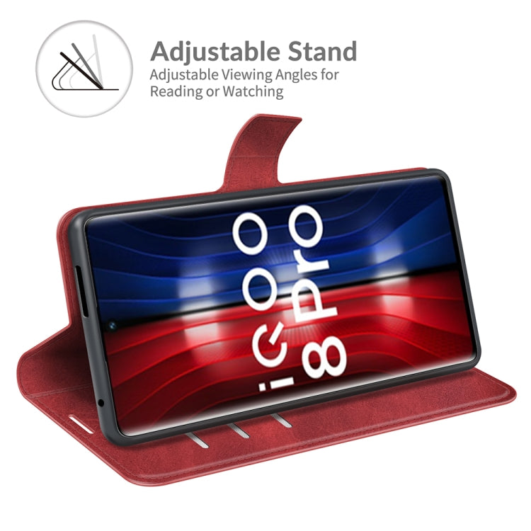 For vivo iQOO 8 Pro Retro Calf Pattern Buckle Horizontal Flip Leather Case with Holder & Card Slots & Wallet