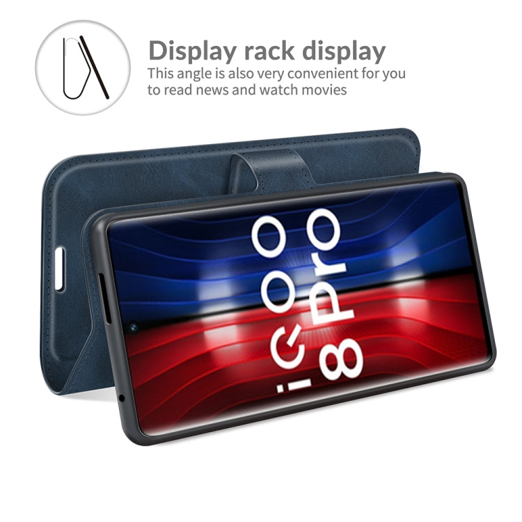 For vivo iQOO 8 Pro Retro Calf Pattern Buckle Horizontal Flip Leather Case with Holder & Card Slots & Wallet