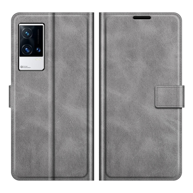 For vivo iQOO 8 Pro Retro Calf Pattern Buckle Horizontal Flip Leather Case with Holder & Card Slots & Wallet