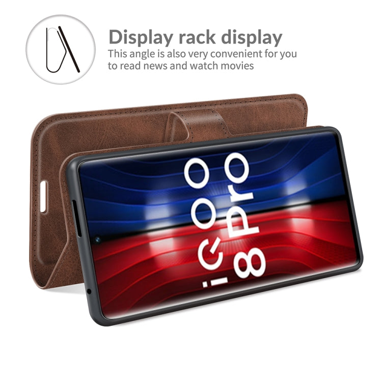 For vivo iQOO 8 Pro Retro Calf Pattern Buckle Horizontal Flip Leather Case with Holder & Card Slots & Wallet