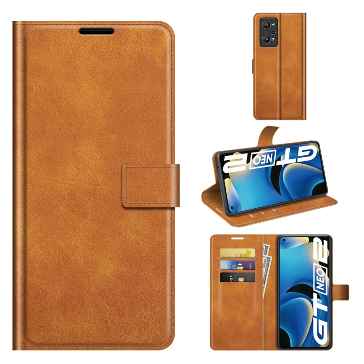 For OPPO Realme GT Neo 2 Retro Calf Pattern Buckle Horizontal Flip Leather Case with Holder & Card Slots & Wallet
