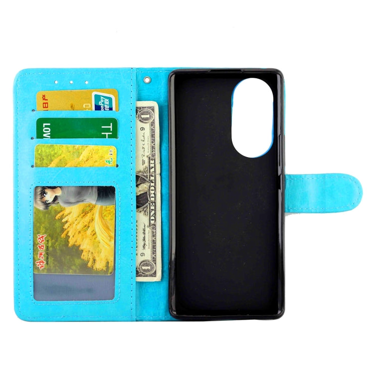 For Honor 50 Pro Crazy Horse Texture Leather Horizontal Flip Protective Case with Holder & Card Slots & Wallet & Photo Frame