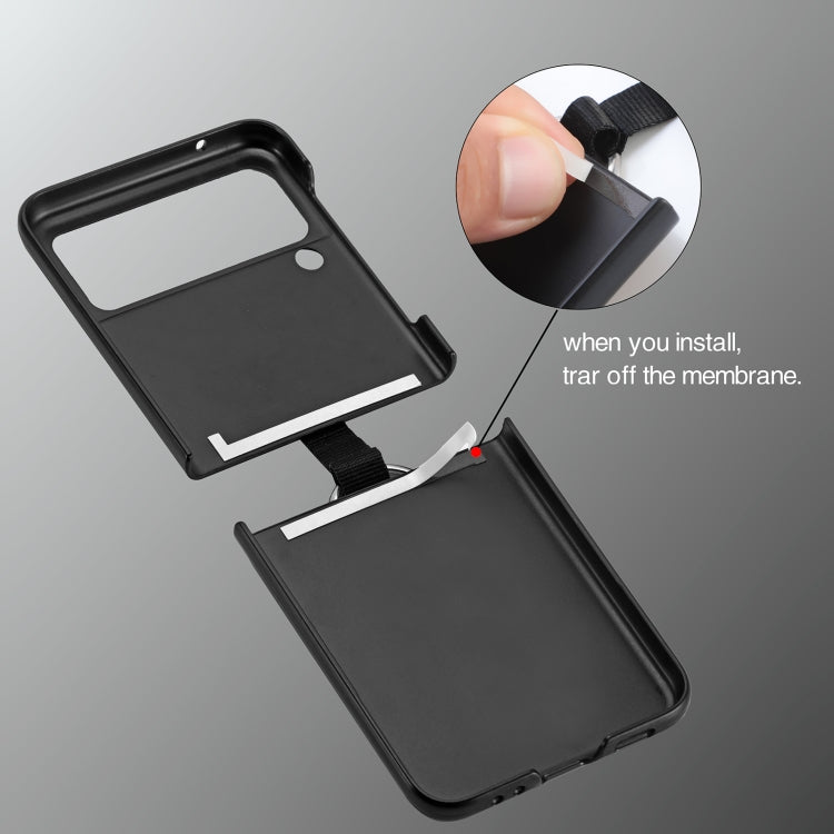 For Samsung Galaxy Z Flip3 5G Litchi Pattern Folding Phone Case with Ring Buckle