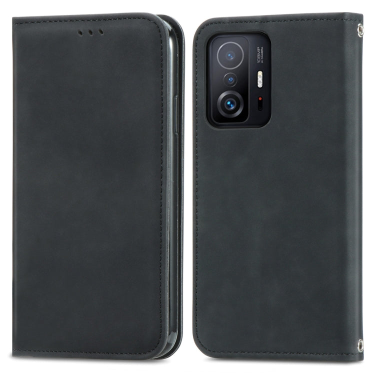 For Xiaomi Mi 11T / 11T Pro Retro Skin Feel Magnetic Horizontal Flip Leather Case with Holder & Card Slots & Wallet & Photo Frame
