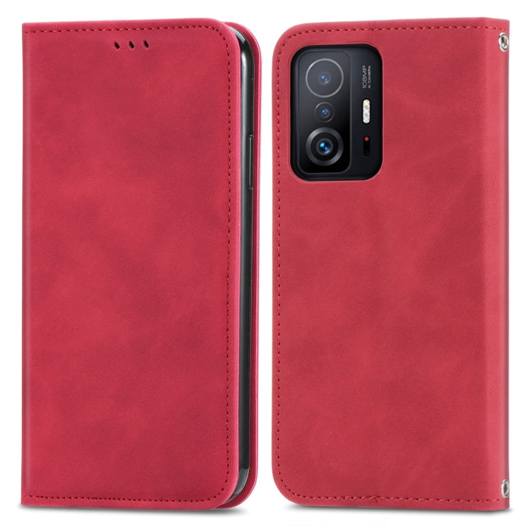 For Xiaomi Mi 11T / 11T Pro Retro Skin Feel Magnetic Horizontal Flip Leather Case with Holder & Card Slots & Wallet & Photo Frame